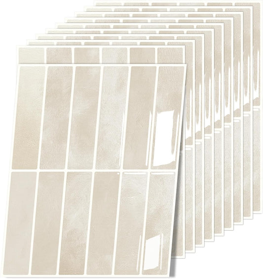 JOLOV 10 Pack Peel and Stick Backsplash Tiles, Waterproof 3D Stickers | Thicker self-adhesive 3D tile stickers for kitchen and bathroom walls; removable, waterproof and easy to install.