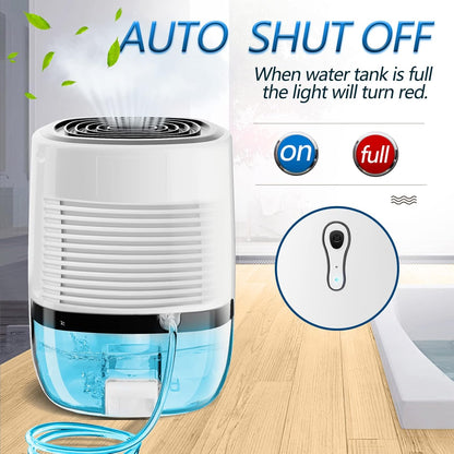 Dehumidifiers for Home 27oz(800ml) Small Auto Shut off Dehumidifiers with Drain Hose,Portable Ultra Quiet Mini Dehumidifier Effective for Bathroom, Basement, Garage, RV, Gun Safe, Closet
