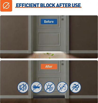 MAGZO Door Draft Stopper, 32 Inch Adjustable Under Door Gap Filler, Fits 26'' - 32'' Bottom Widths, Seals Gaps up to 1.7", Soundproof Sweep Blocks Air, Noise, Light, Dust- Grey