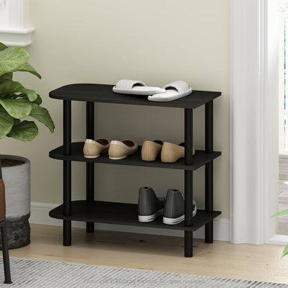 Furinno FANO Shoe Rack, 24-Inch Width 2-Tier Shoe Organizer, Stackable Shoes Storage, 11.7 x 24.2 x 11.7, for Closet Entryway, Office, Garage, Amber Pine