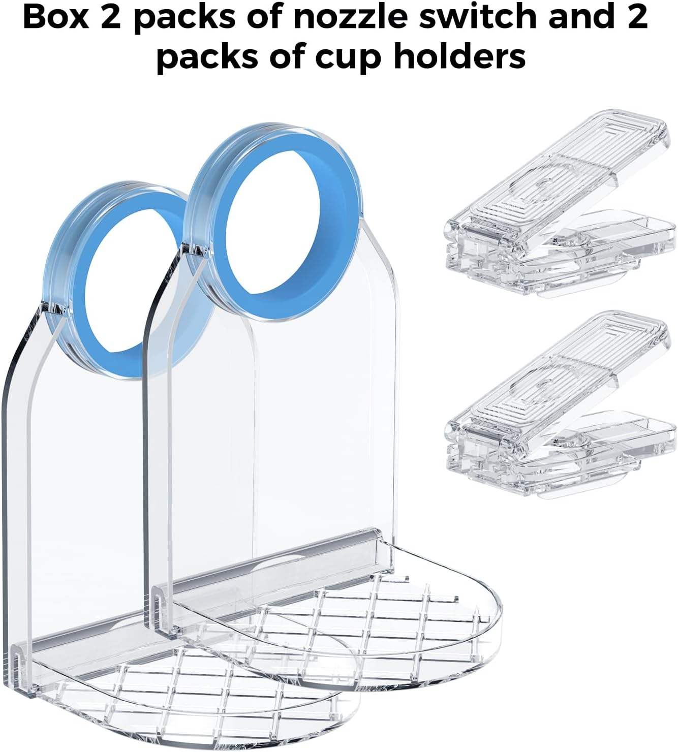 Clear Laundry Detergent Dispenser Cup Holder & Nozzle Force-Saving Switch, Drip Catcher, Soap Dispenser, laundry room organization decor (Clear 2 Pack)