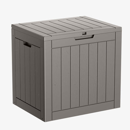 PatioZen 100 Gallon Resin Deck Box, Lockable Patio Outdoor Storage Box for Furniture, Garden Tools and Tools Storage, Waterproof Outside Storage Boxes - Black