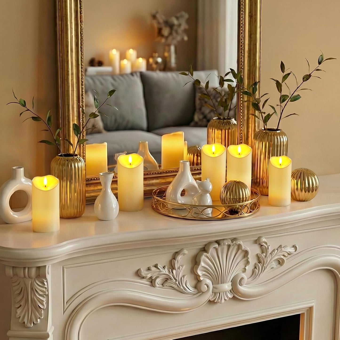 Homemory Dripping Wax Flameless Candles, Battery Operated Candles with Remote Control and Timers, LED Pillar Candles, Electric Fake Candles, 3" x 6", Set of 2