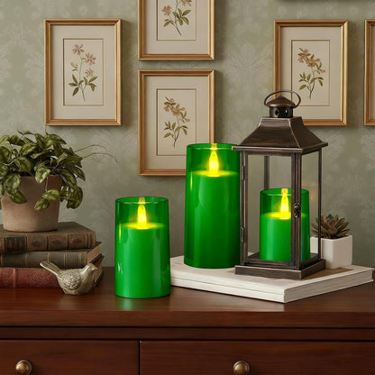 Raycare Flameless Electronic Pillar Candles with Remote Control and Timer- Battery Operated Realistic Flickering LED Fake Candle for Home, Wedding, Valentine's Day, Decor,White,Set of 2(3"x6"6")