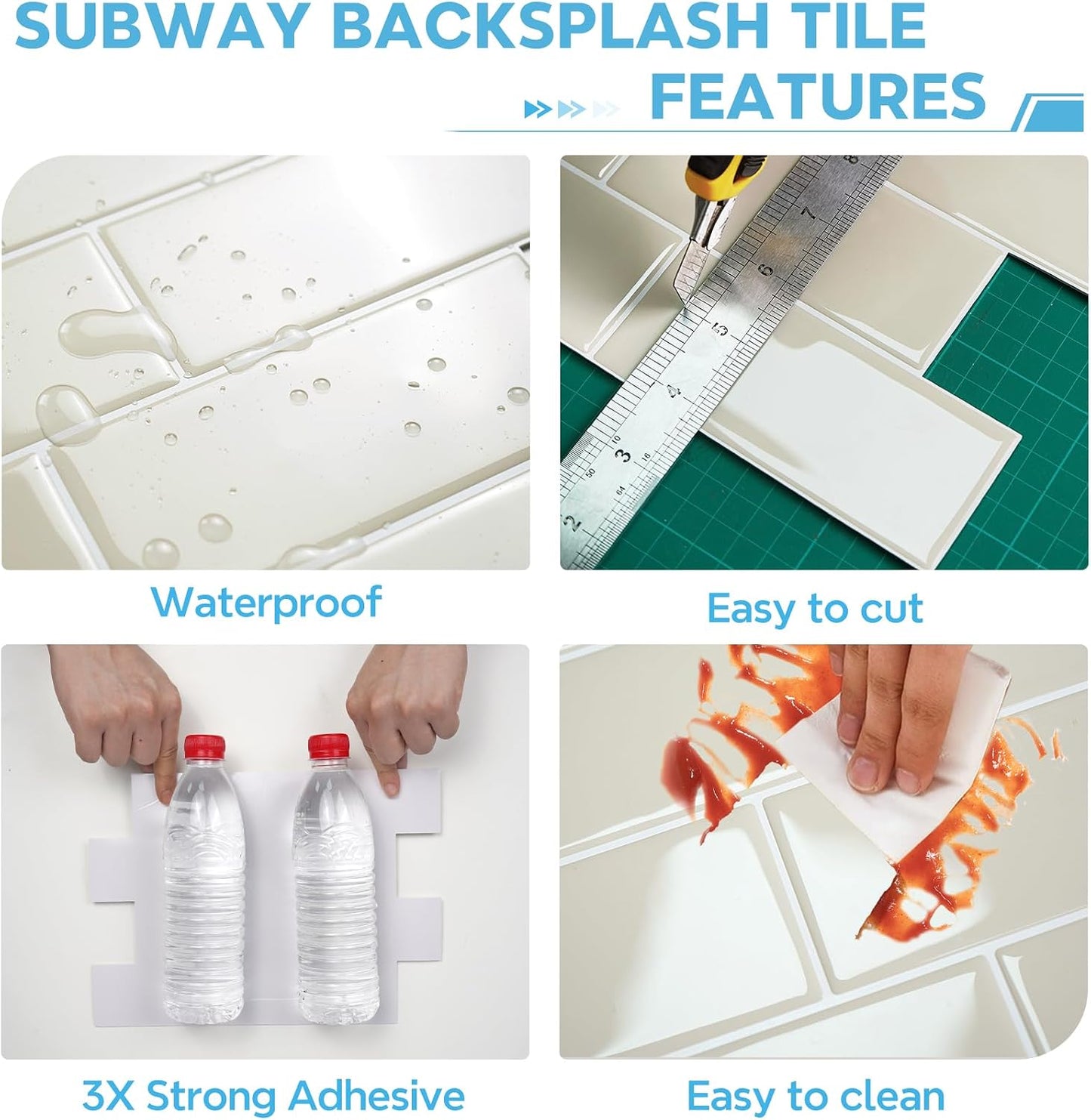STICKGOO 10 Sheets Subway Tile Peel and Stick Backsplash, Extra Thick 3D Wall Tiles with Commercial-Grade Adhesive for Kitchen, Bathroom, Laundry Room,11.56"x8.38"(White)