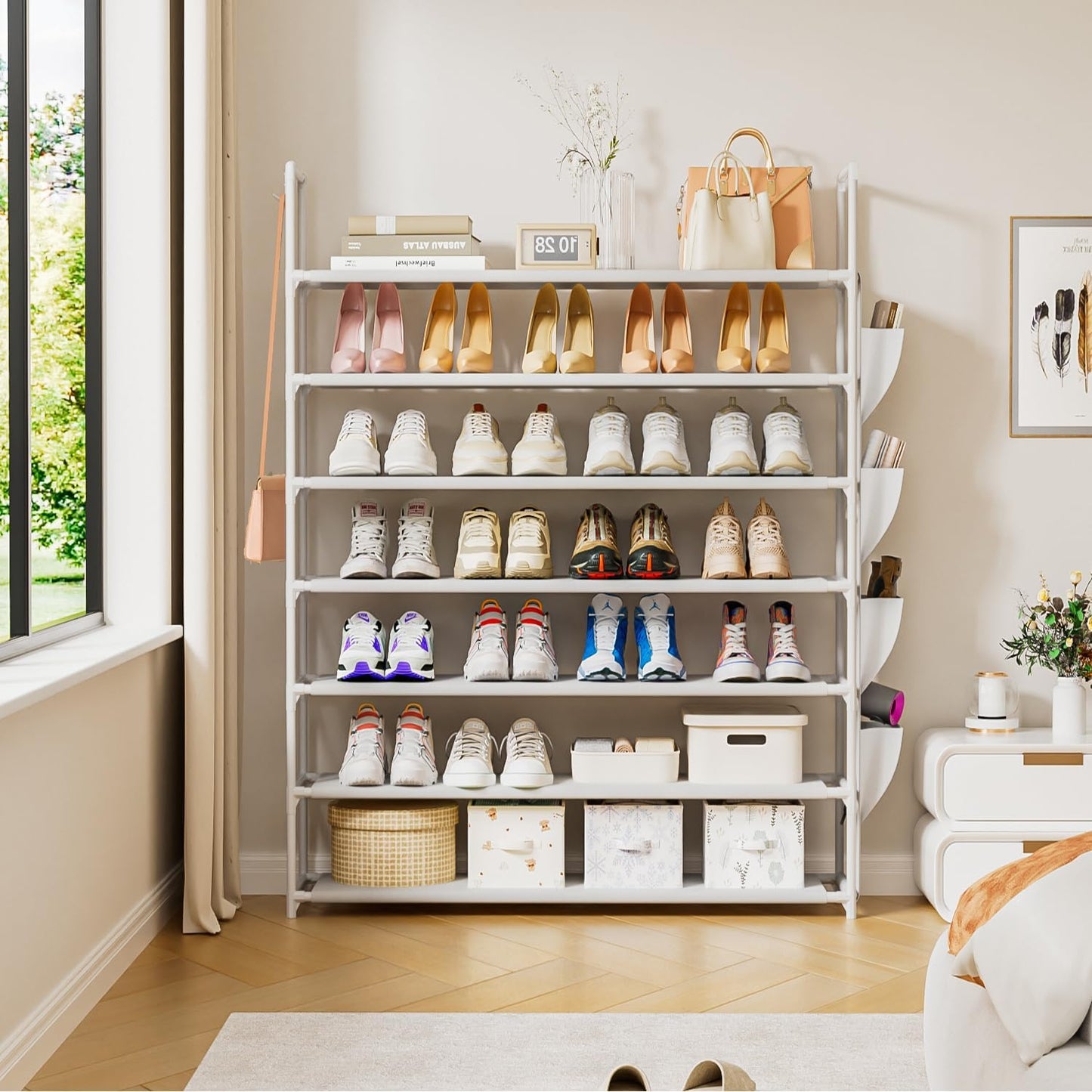 OYREL 5 Tier Shoe Organizer Rack for Closet, Entryway, Garage, Door, Space Saving, Shoe Holder Stand/Tower, Large, 20-25 Capacity