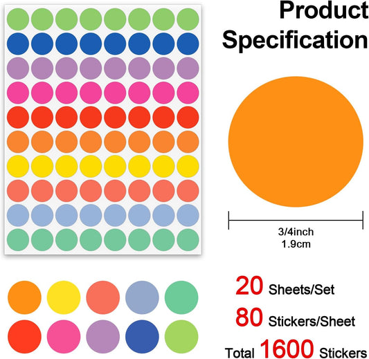 Misofuki 16 Rolls 960 Pcs 1"x4.5" Color Coded Moving Labels Stickers for Boxes with 4 Bedroom Labels - Can Stick on Furniture Directly, NOT Recommended for Rough Surfaces, Such as Carton