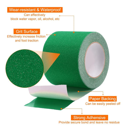 HARFINGTON Anti Slip Traction Tape 2" x 16.4ft Waterproof Non-Slip Grip Tape High Friction Weather Resistant Non Skid Stair Treads Tape for Indoor Outdoor Stair Steps, White