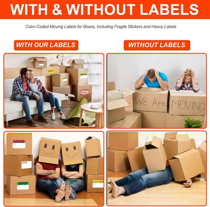 Moving Stickers 800 Pcs 3x2 Inch – Large Home Moving Packing Labels for Boxes Color Coded – Packing Stickers for Moving Boxes with Writable Notes – 20 Large Customizable Moving Box Labels