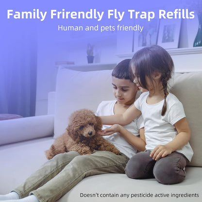 UVA Fly Insect Trap Refills Glue Cards for UVLA1001 Indoor, Catch Gnats, House & Fruit Flies - 5Pack, Single Sided Sticky