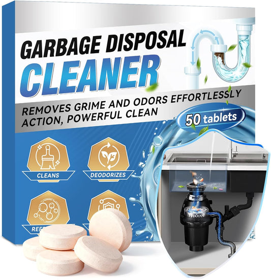 Garbage Disposal Cleaner and Deodorizer 50 Packs, Powerful Garbage Disposal Cleaner Tablets, 1 Year Supply For Kitchen Sink, Drain Clean, Home Cleaning Essentials (50packs)