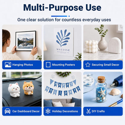 48PCS Nano Double Sided Adhesive Pads,Waterproof No Damage Removable Heavy Duty Mounting Tapes,Clear Residue-Free Strong Sticky Pads for Walls,Hanging Pictures, DIY Craft Home Office