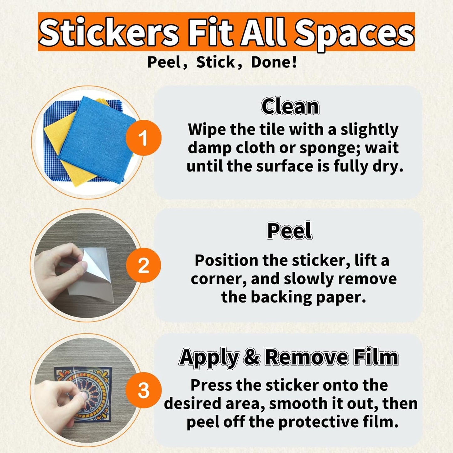 PVC Peel and Stick Tile Stickers 24Pcs Waterproof Removable Backsplash Wall Decals Self-Adhesive Subway Stickers for Kitchen Bathroom RV Instant DIY Upgrade Sticker (Style D, 3.94 x 3.94 Inch)