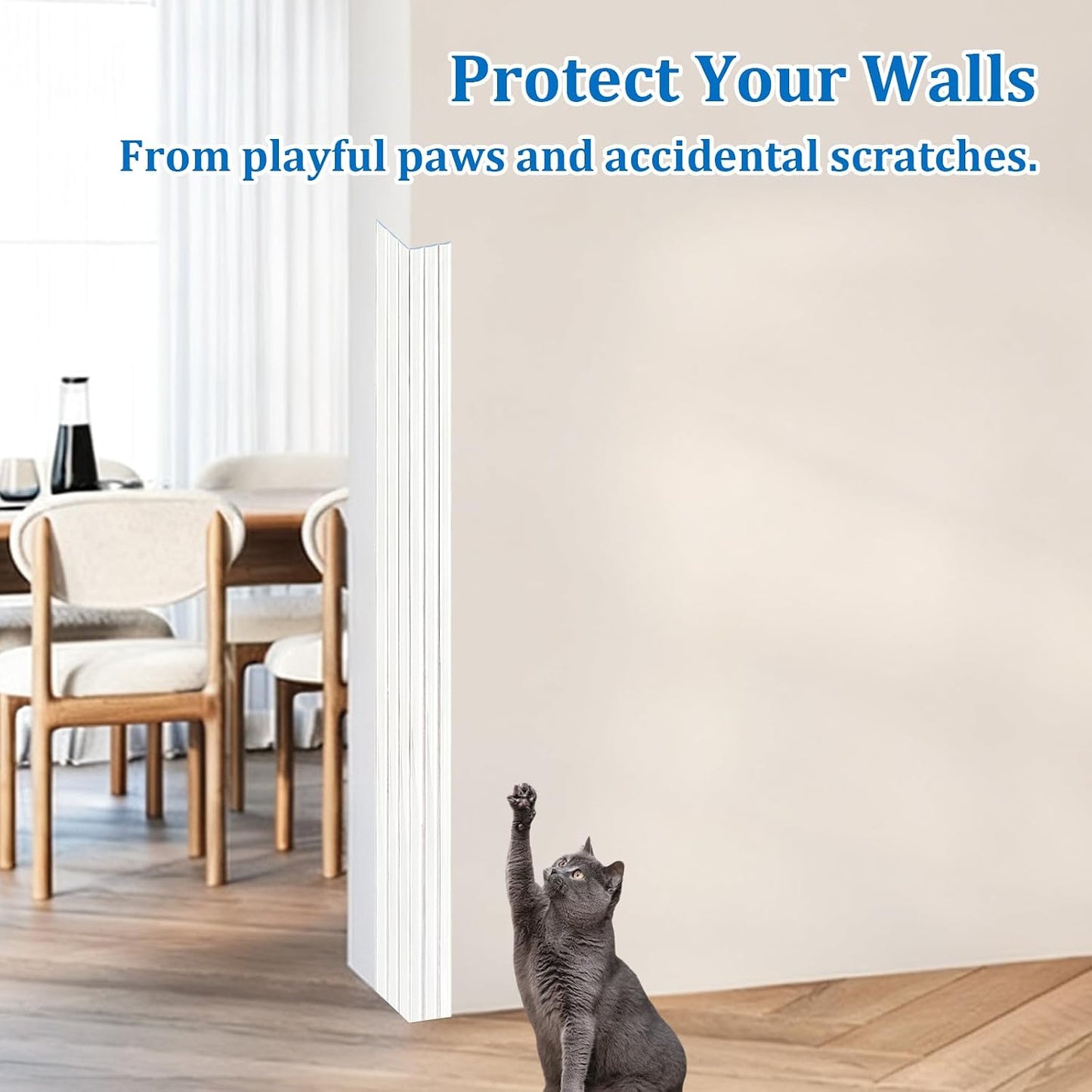 INCREWAY 1Pack Wall Corner Protector, Self-Adhesive Corner Guard Edge Protection Strip, 6.56ft PVC Protector for Wall Furniture Door Frame Table Countertop Cabinet (Clear)