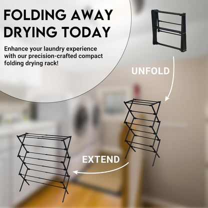 ZOES HOMEWARE 2026 Enhanced Clothes Drying Rack | Foldable Drying Rack Clothing for Laundry | Small Collapsible Portable Dryers for Laundry | Use for Indoor & Outdoor | White 37.5"x29"x12"