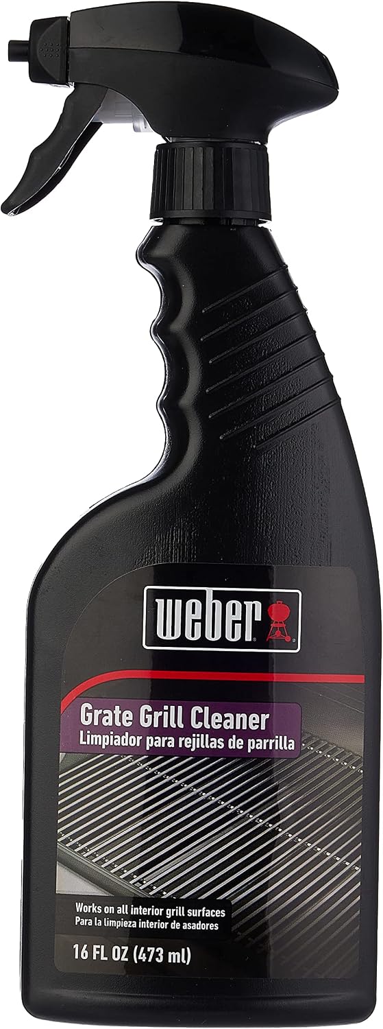 Weber Outdoor Grill Spray Bottle Cleaner & Degreaser, 16 oz – Safe, Non‑Corrosive, Effective Formula for Stainless Steel & Cast‑Iron Grates, Smokers, Ovens & Microwaves - Grill Accessory