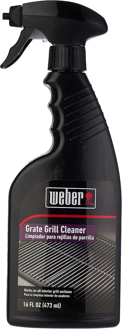 Weber Outdoor Grill Spray Bottle Cleaner & Degreaser, 16 oz – Safe, Non‑Corrosive, Effective Formula for Stainless Steel & Cast‑Iron Grates, Smokers, Ovens & Microwaves - Grill Accessory
