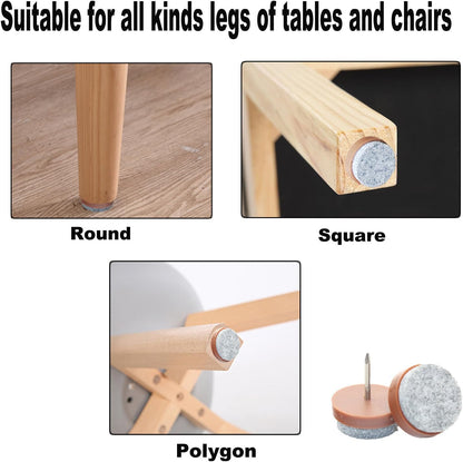 40pcs Round Heavy Duty Nail-on Felt Pad for Furniture Chair Table Leg Feet Floor Protectors Slide Smoothly (Black, Pad Diameter 18mm)