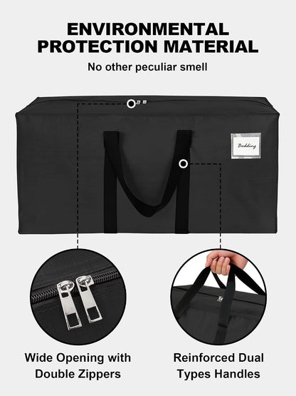 HOMESURE Supports 200lbs Heavy Duty Moving Bags - Strong Zipper & Wrap-Around Handles - Water-Resistant Storage Totes, Durable Alternative to Moving Boxes - 8 Pack - Semi-Transparent