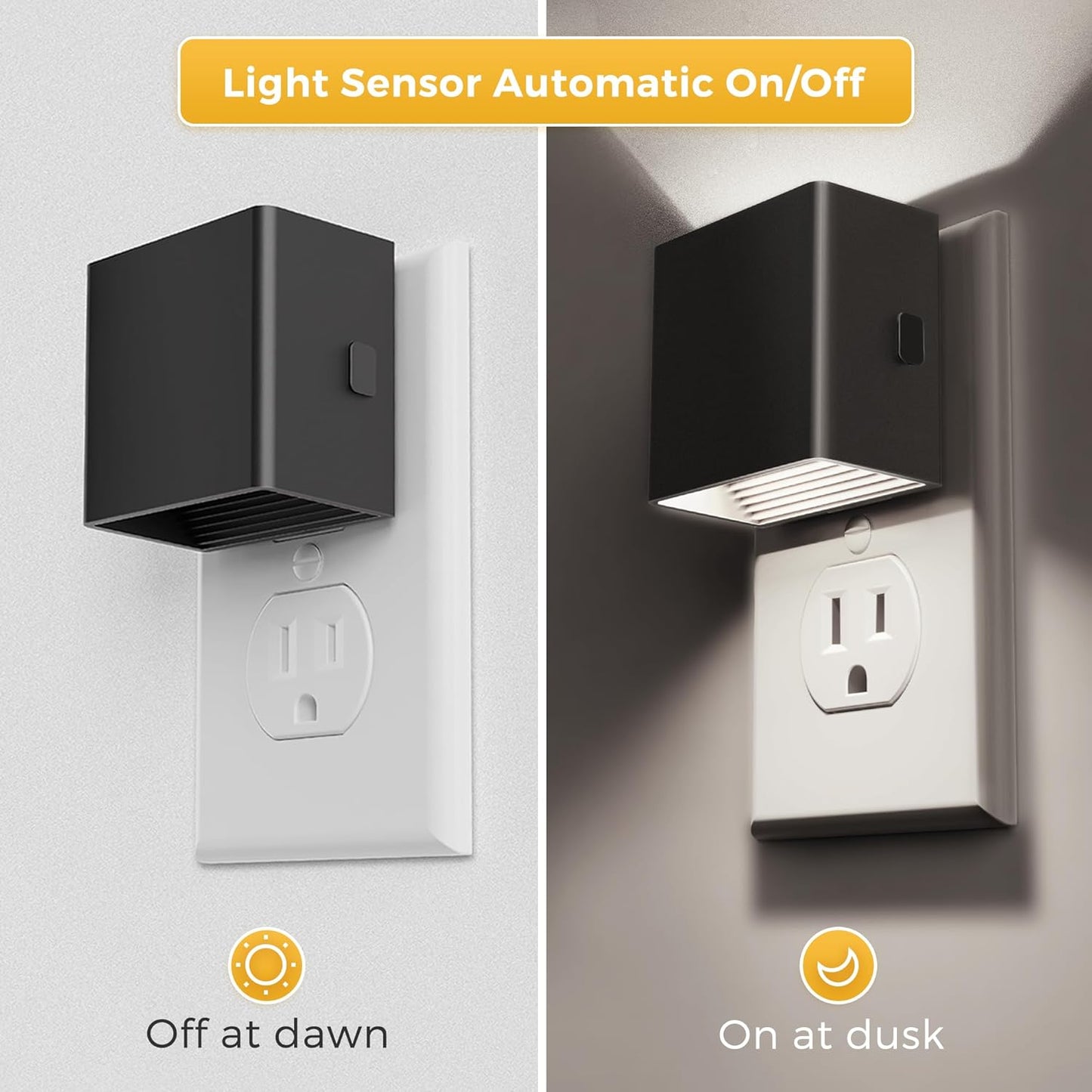 L LOHAS LED Motion Sensor Night Light, [2-Pack] Plug in Night Light with Motion Sensor and Dusk to Dawn Sensor, Brightness Adjustable, 3000K Soft White Nightlight for Bathroom Hallway Kitchen