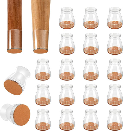 Chair Leg Floor Protectors, 24 Pack Silicone Furniture Pads for Hardwood Floors, Anti-Scratch Furniture Sliders Felt Pads, Noise-Reducing Chair Feet Covers, Table Legs Fit Sizes to(1.3" to 1.97")