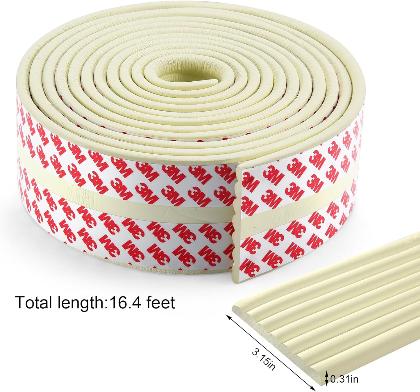 Baby Proofing Edge Corner Protector, 16.4 ft Edge Guards Padding with 3M Adhesive, Extra-Wide Soft Rubber Foam Padding, Furniture,Sharp Edge Safety Corner Edge Bumper Guard-Brown