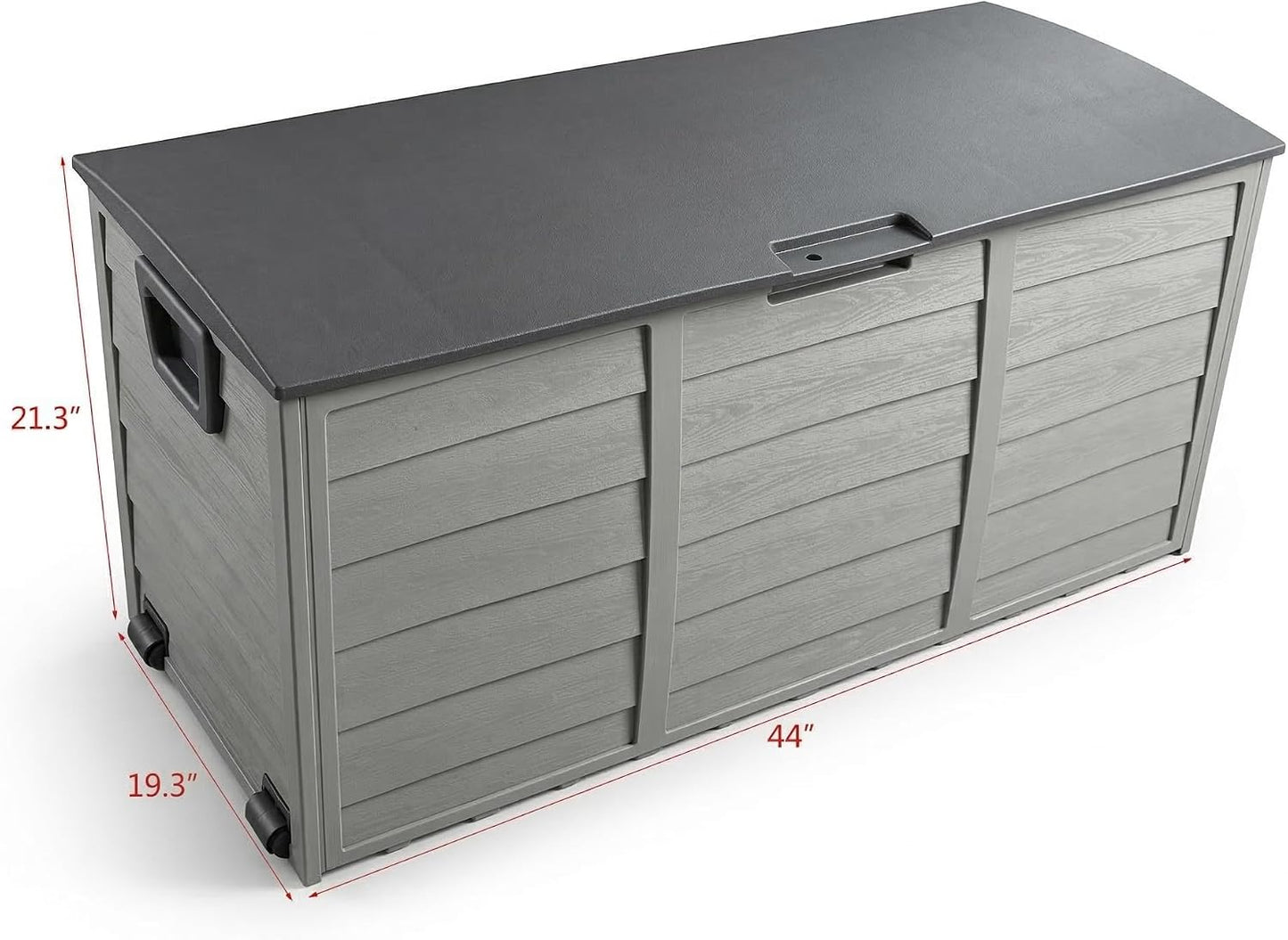 75 Gallon Outdoor Storage Box, 260L Waterproof Resin Deck Box for Patio Furniture Cushions, Garden Tools and Yard Accessories, Lockable Storage Chest with Wheels and Handles (Brown)