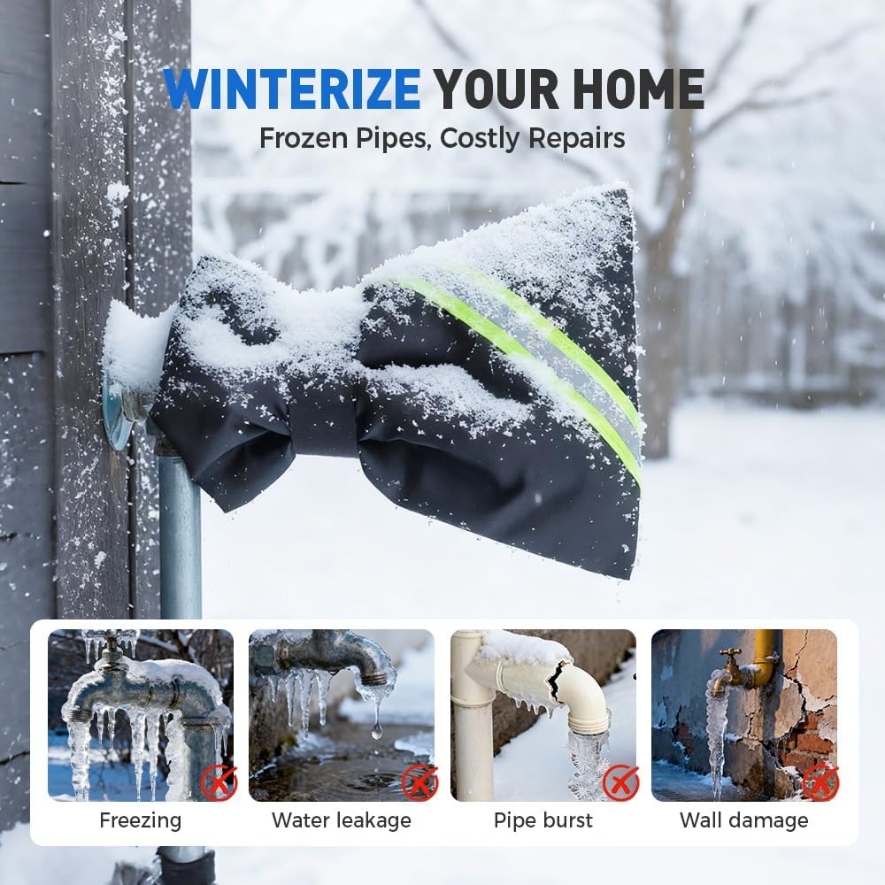 2 Pcs Outdoor Faucet Covers for Winter, 2026 Upgraded Outside Faucet Cover Freeze Protection, 6.7'' x 8.2'' Insulated Spigot Cover Waterproof Hose Bib Covers for Garden Yard