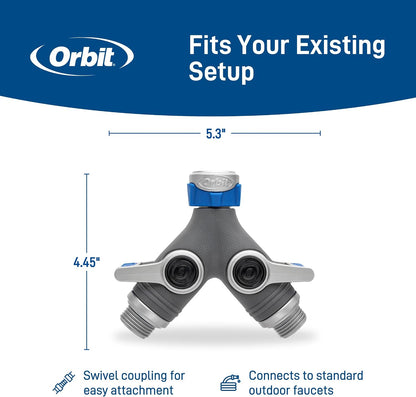 Orbit Elevated 2-Way Shut-Off Hose Y Adapter, 28294