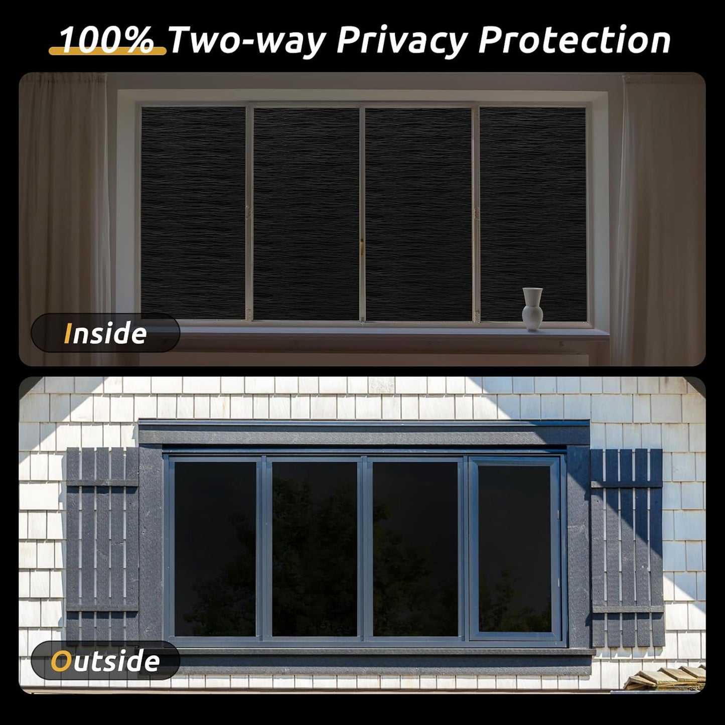 rabbitgoo Window Privacy Film Frosted Glass Film Removable Vinyl Door Coverings UV Blocking Decorative Static Cling Non-Adhesive Window Clings Sticker for Home Decor, 17.5 x 78.7 Inches