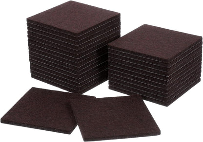 uxcell Furniture Pads, 24Pcs 1.5" - Square Self Adhesive Felt Furniture Pads, Floor Protectors for Furniture Feet Chairs Legs Hardwood Floors (Black)
