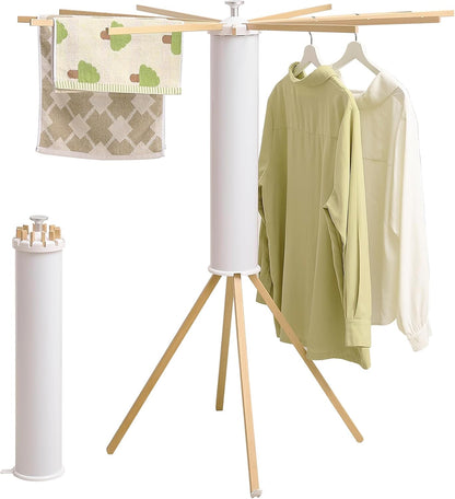 RFOUO Wall Mounted Clothes Drying Rack Tripod,Foldable Drying Rack,Wall Mounted Dryer Rack Clothing,Over The Door Drying Rack for Laundry Bedroom Household Aluminium