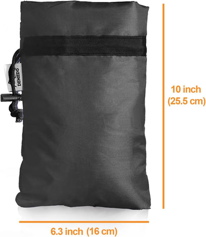 Enlarge Outdoor Faucet Cover for Winter Freeze Protection, 3M Thinsulate, 10”H x 6.3”W Hose Bib Covers for Wall Taps Outside, Waterproof & Frost Free Insulated Spigot Cover, 2 Pcs Faucet Socks - Black