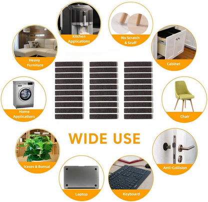 Furnigear Felt Furniture Pads for Hardwood Floors - Self Adhesive Chair Felt Pads, Floor Protector for Furniture Feet, Furniture Sliders Moving Your Furniture Smoothly - Anti Scratch 96 Pcs 3/4" Round