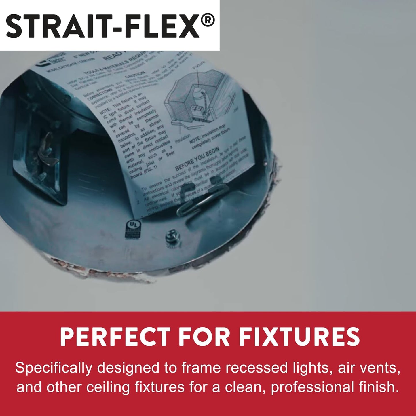 Strait-Flex Drywall Patch – Perma-Patch for Easy Drywall Repair – Smooth Finish, No Fuzz and Ready to Paint – Pre-Cut 8" x 8" Size with Trim Guides – Covers Holes Up to 5" – 10 Pack