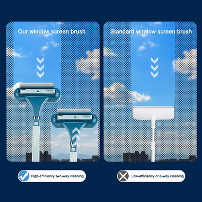 Window Screen Cleaning Brush, Double Sided Window Cleaning Brush and Scraper, Mesh Screen Cleaner,Multi-Purpose CleaningBrush for Patio, Door, Porch Screens