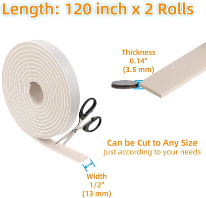 Furnigear Felt Strips with Adhesive Backing Heavy Duty Cuttable Felt Tape Roll Furniture Pads for Chair Legs - Protecting Hardwood Floors, Chair Wall Protector (Black, 80 x 0.5 x 0.14 Inch)