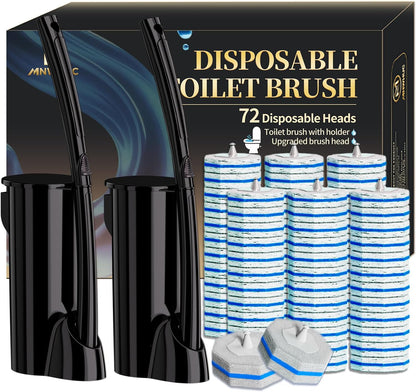 Disposable Toilet Bowl Brush with 36 Toilet Wand Refills Pads Replacement Heads, Toilet Cleaning Stick,Toilet Bowl Cleaner Wands Holder and Set, Toilet Cleaning System Starter Kit