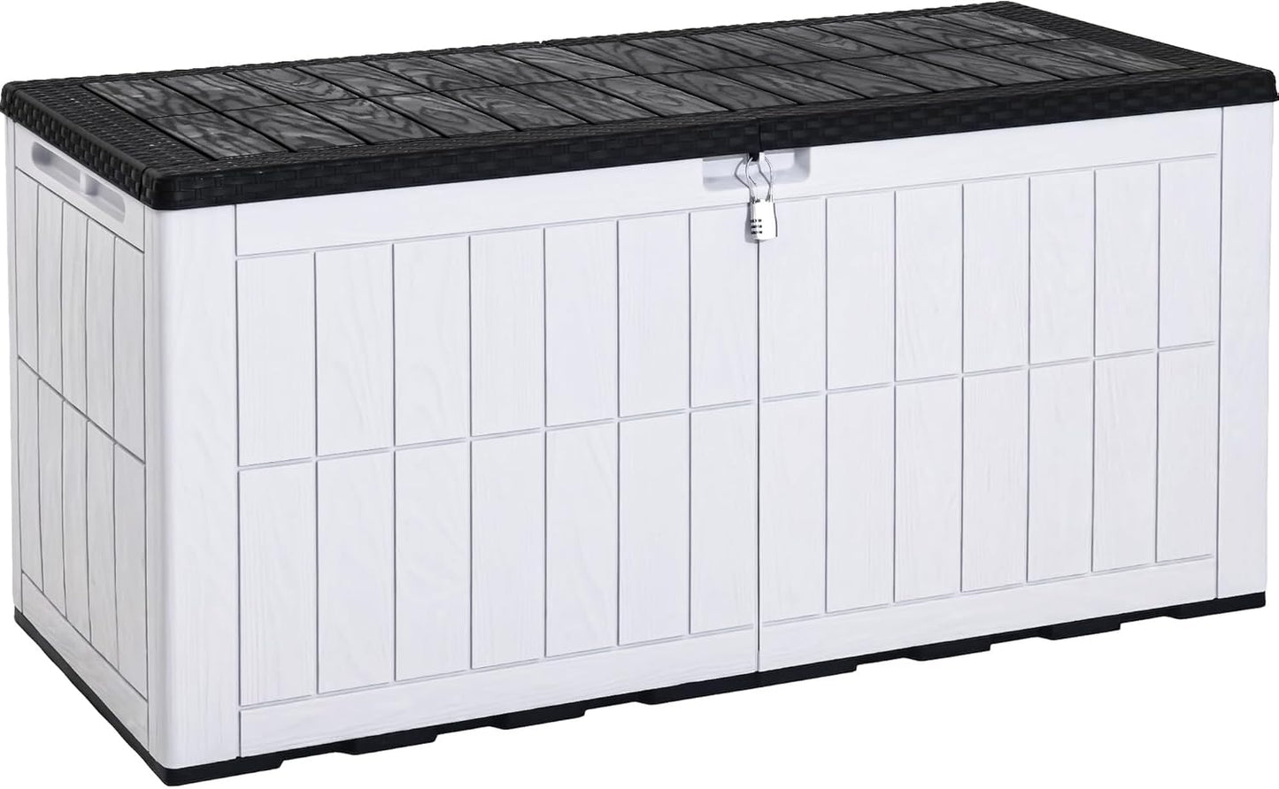 YITAHOME 134 Gallon Large Deck Box | Waterproof Resin Outdoor Storage Box with Lock, Doubles as 2-Person Bench Seating for Patio Furniture Cushions,Garden Tools &
