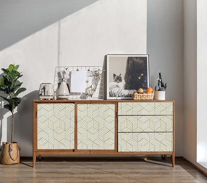 CiCiwind Wallpaper Peel and Stick Modern White and Gold Contact Paper Peel and Stick Geometric Removable Self Adhesive Wall Paper for Bedroom Renter Friendly Papel Tapiz para Pared 15.7"x118"