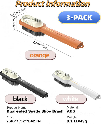3 Pack Laundry Scrub Brush Shoe Laundry Stain Brush with Long Handle Very Soft Bristle Cleaning Brush for Clothes Shoes Sneaker Protable Laundry Brush for Stains on Clothes