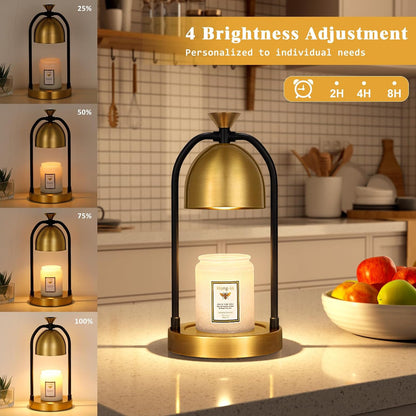 Hong-in Candle Warmer Lamp - with Timer & Dimmer, Modern Home Decor House Warming Gifts Wax Melt Warmer for Jar Candles, Cozy Birthday Gift for Women Mom (Black)