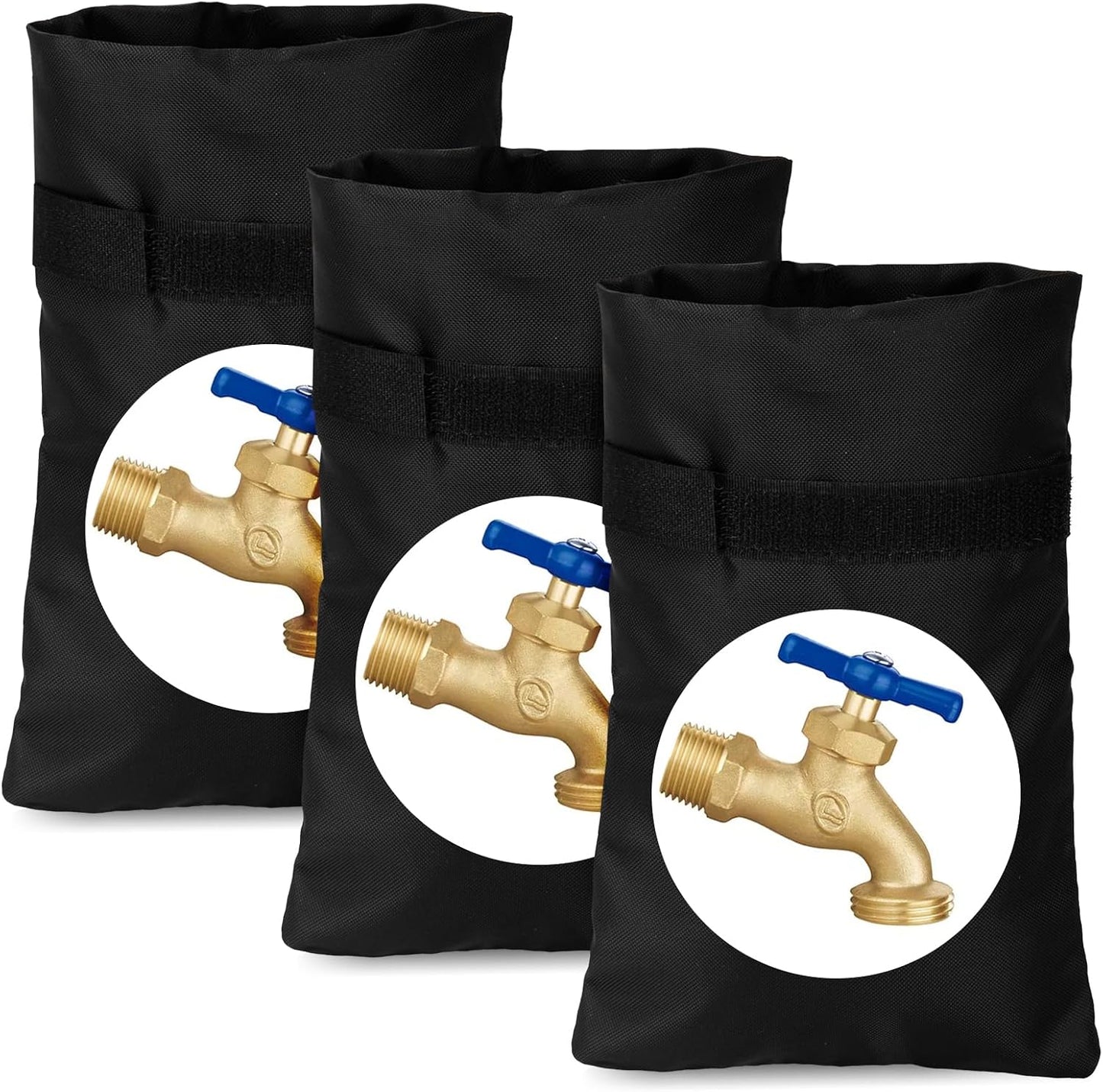 3 Pack Outdoor Faucet Covers for Winter Freeze Protection, 8.3" H X 5.4 "W Outside Garden Waterproof Freeze Protector Pipe Insulation, Spigot Insulation Socks Hose Bib Protector Prevent Backflow