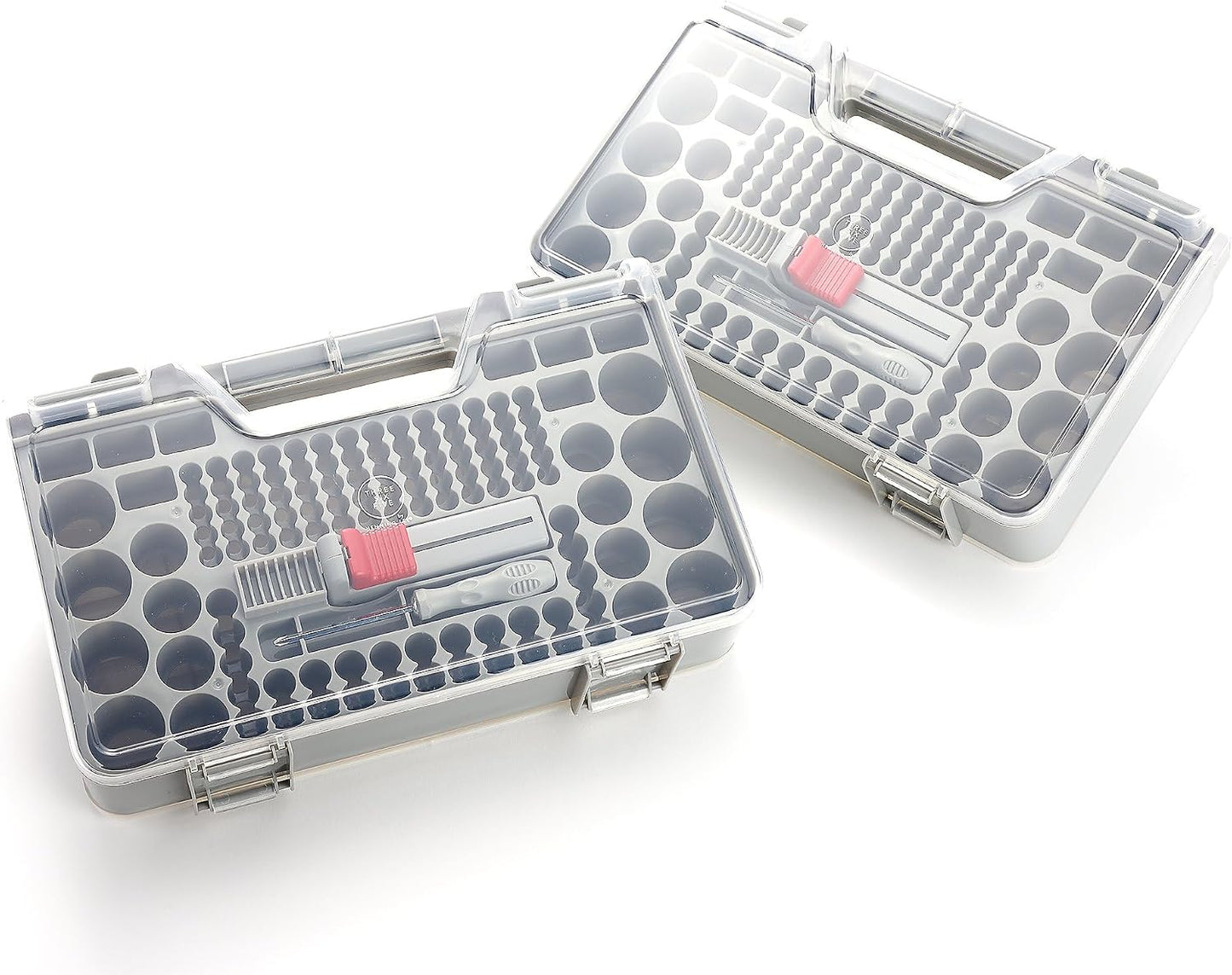 Henning Lee Set of 2 Battery Organizers with Tester and Screwdriver, Holds 368 Batteries (Blue)