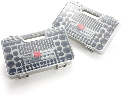 Henning Lee Set of 2 Battery Organizers with Tester and Screwdriver, Holds 368 Batteries (Blue)