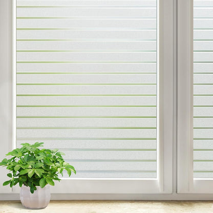 DOWELL Window Privacy Film, Frosted Glass Window Film, Static Cling Non-Adhesive Glass Clings, Sun Blocking Opaque Coverings, Reusable Door Stickers for Bathroom Home Office, Pure, 17.5" x 78.7"