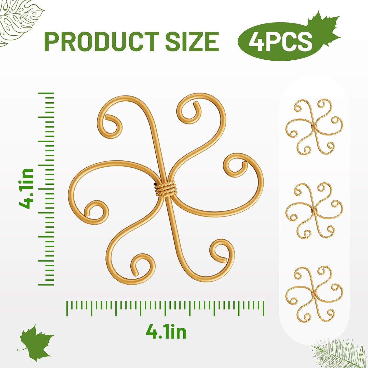 4PCS Iron Monstera Support, Uniquely Designed Plant Support Stakes for Indoor Plants, Stable Plant Stakes and Supports, Turtle Shell Bamboo Clamp Set for Thriving Growth