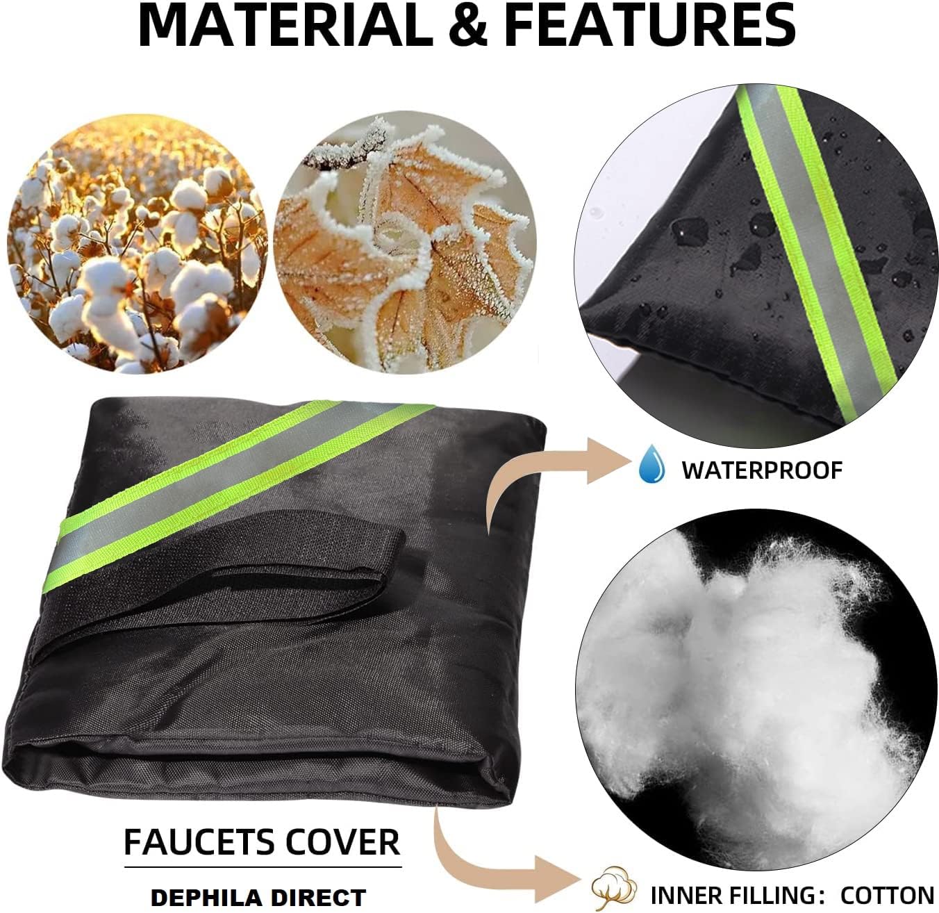 Outdoor Faucet Covers for Winter Freeze Protection, 4 Pack Thickened Insulation Outside Hose Bib Reusable Waterproof Anti-Freeze Tap Cover