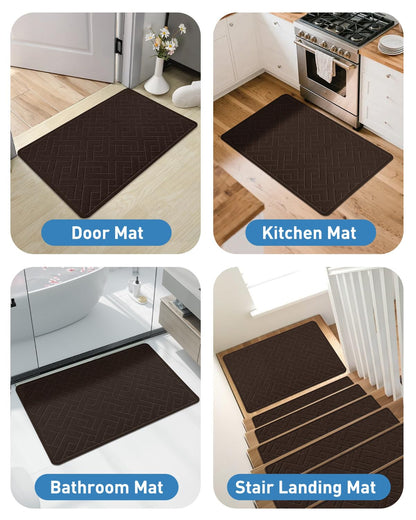 Non Slip Stair Treads for Wooden Steps,15 Pack 8" X 30" Stairs Carpet Treads Indoor with Reusable Peel and Stick Adhesive for Kids Elders and Pets