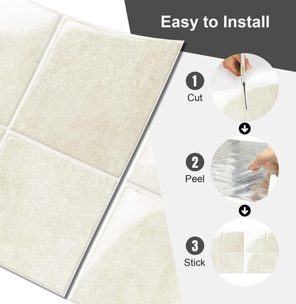 10 Sheets Thicker Design Peel and Stick Backsplash, 3D Self Adhesive Peel and Stick Wall Tile Backsplash for Kitchen, Bathroom, 12"x12", Light Green